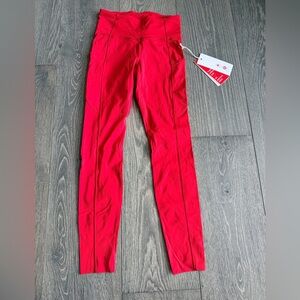 Lululemon Canada Olympic Fast and Free High-Rise Tight 28" *Brushed in CRMS Red